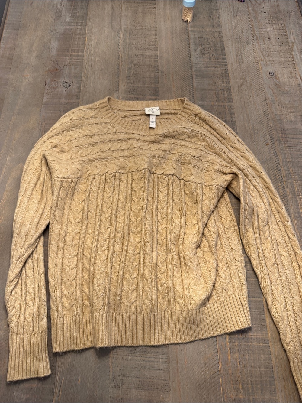 St. John's Bay Tan Cable Knit Crewneck Sweater